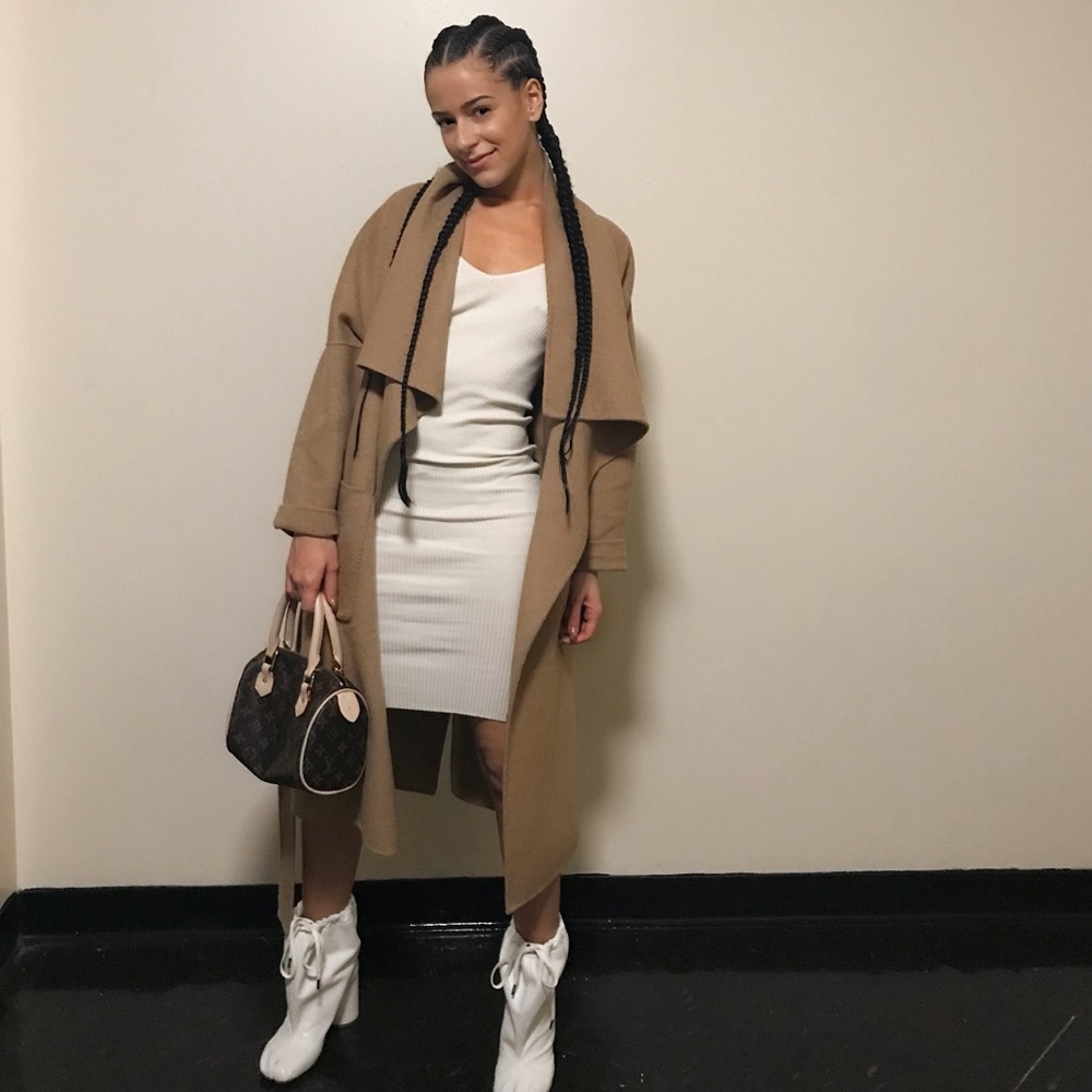 100% wool waterfall oversized pea coat